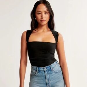 Abercrombie & Fitch soft Af Black Bodysuit